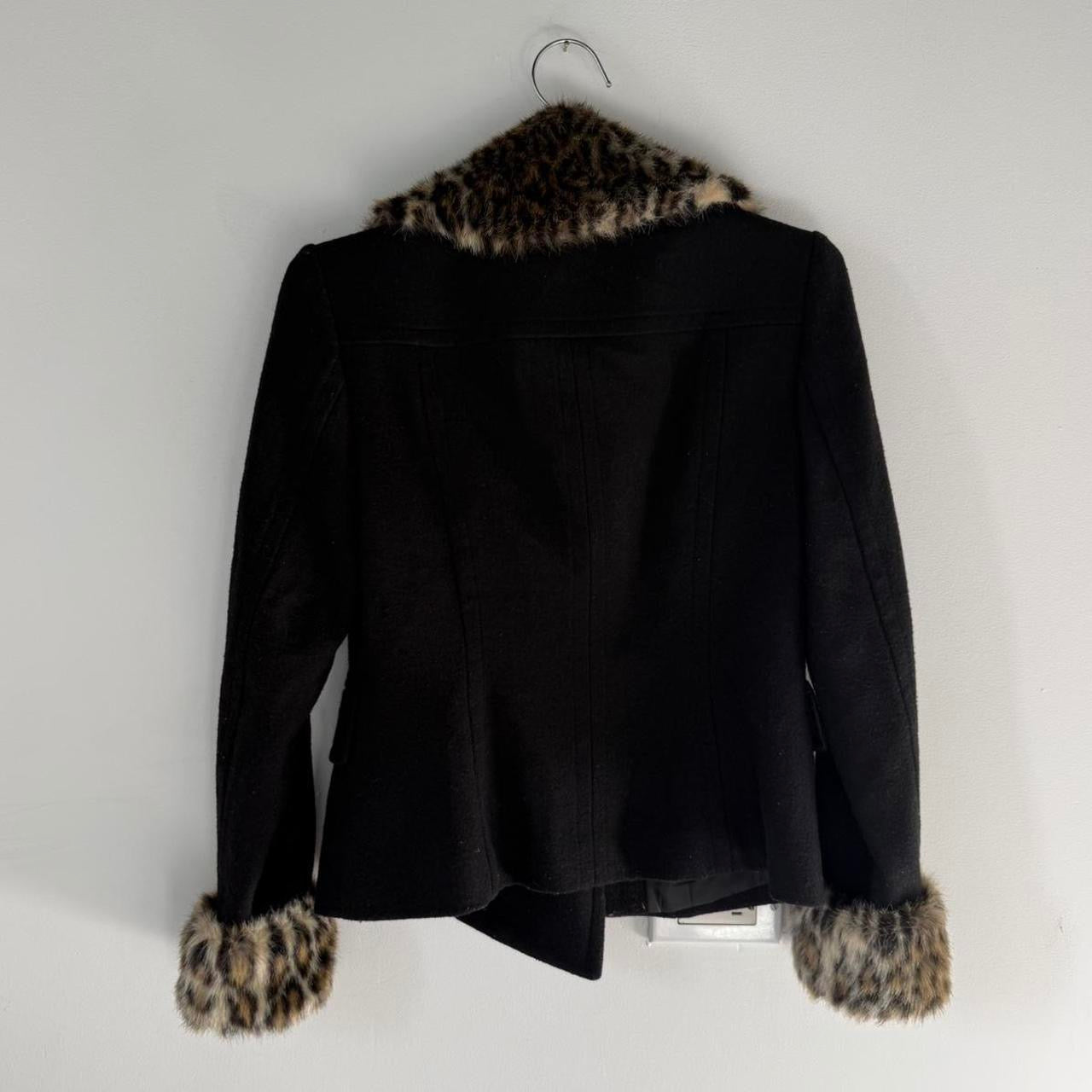 Vintage Leopard Trim Pea Coat