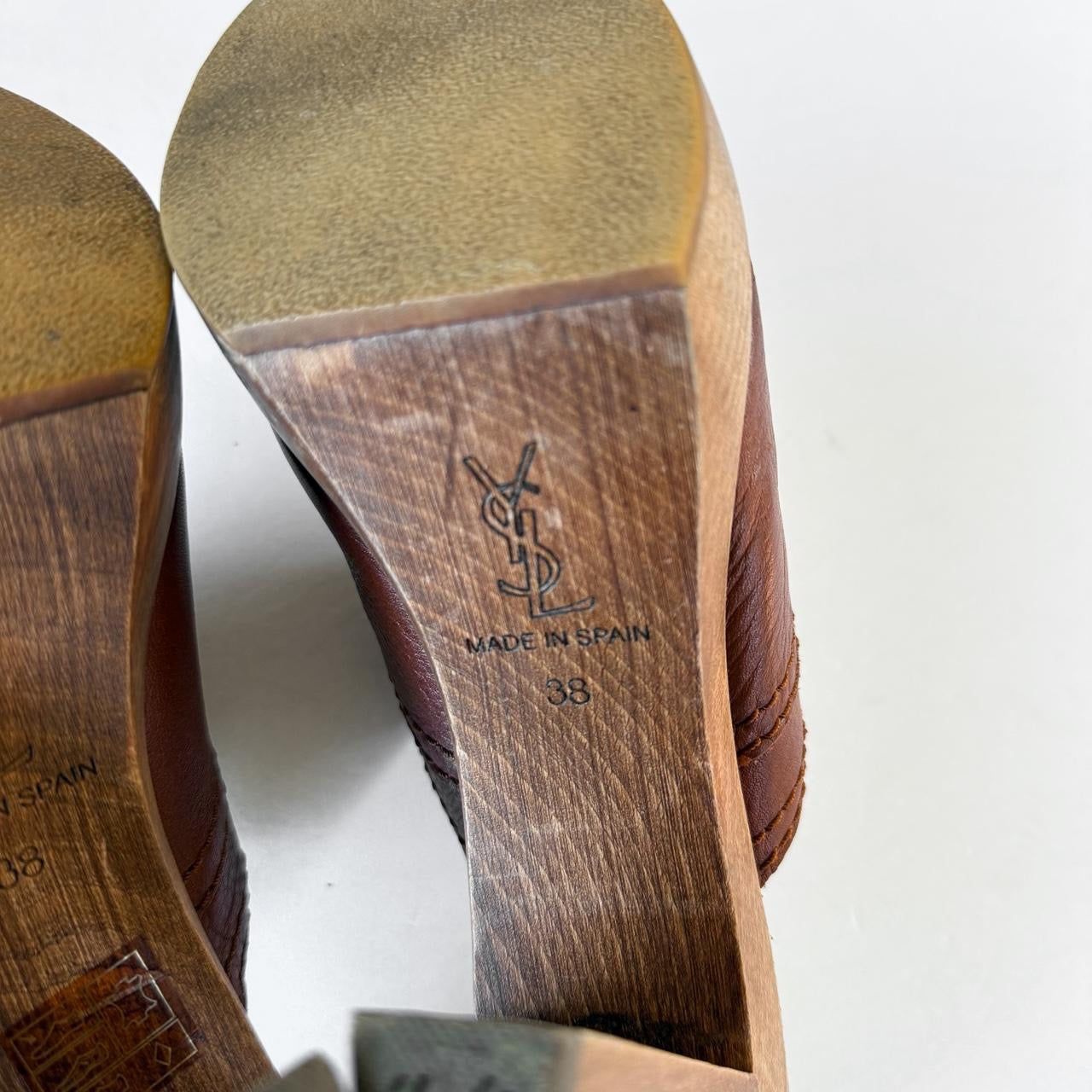 Vintage YSL Brown Leather Platform