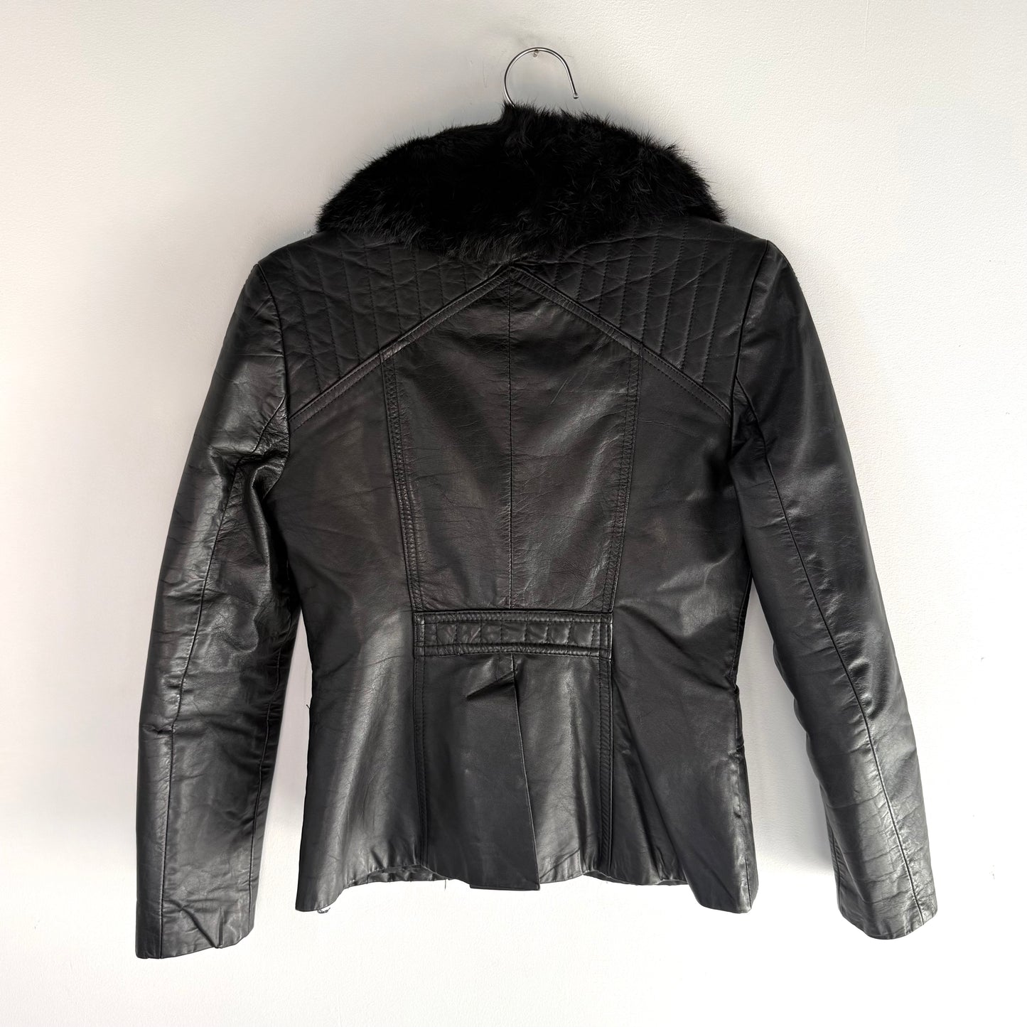 90’s Fur Trim Leather Jacket