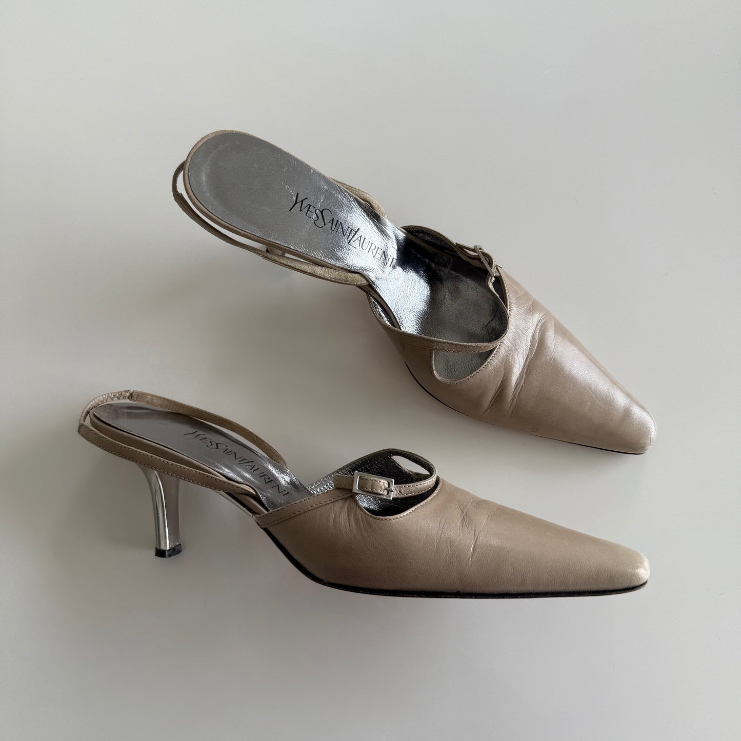 Vintage YSL Slingback Kitten Heels