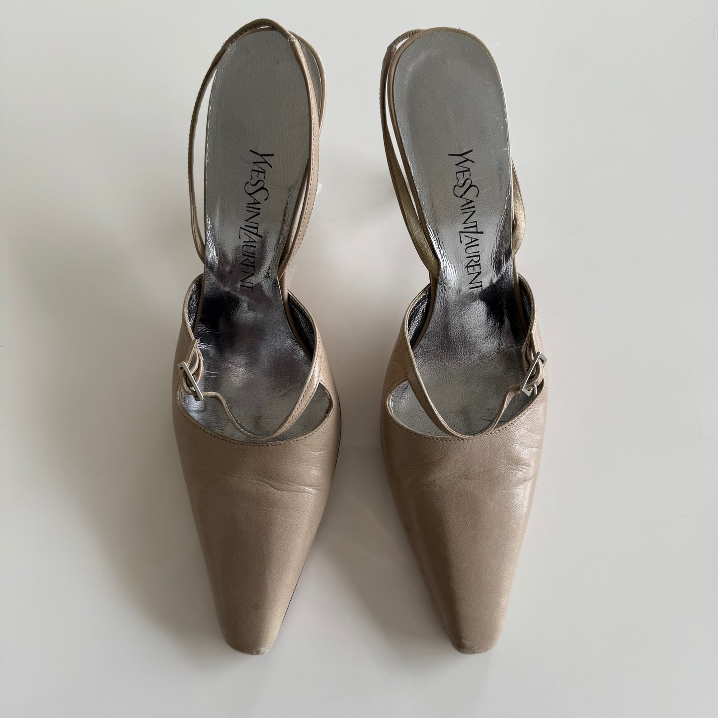 Vintage YSL Slingback Kitten Heels