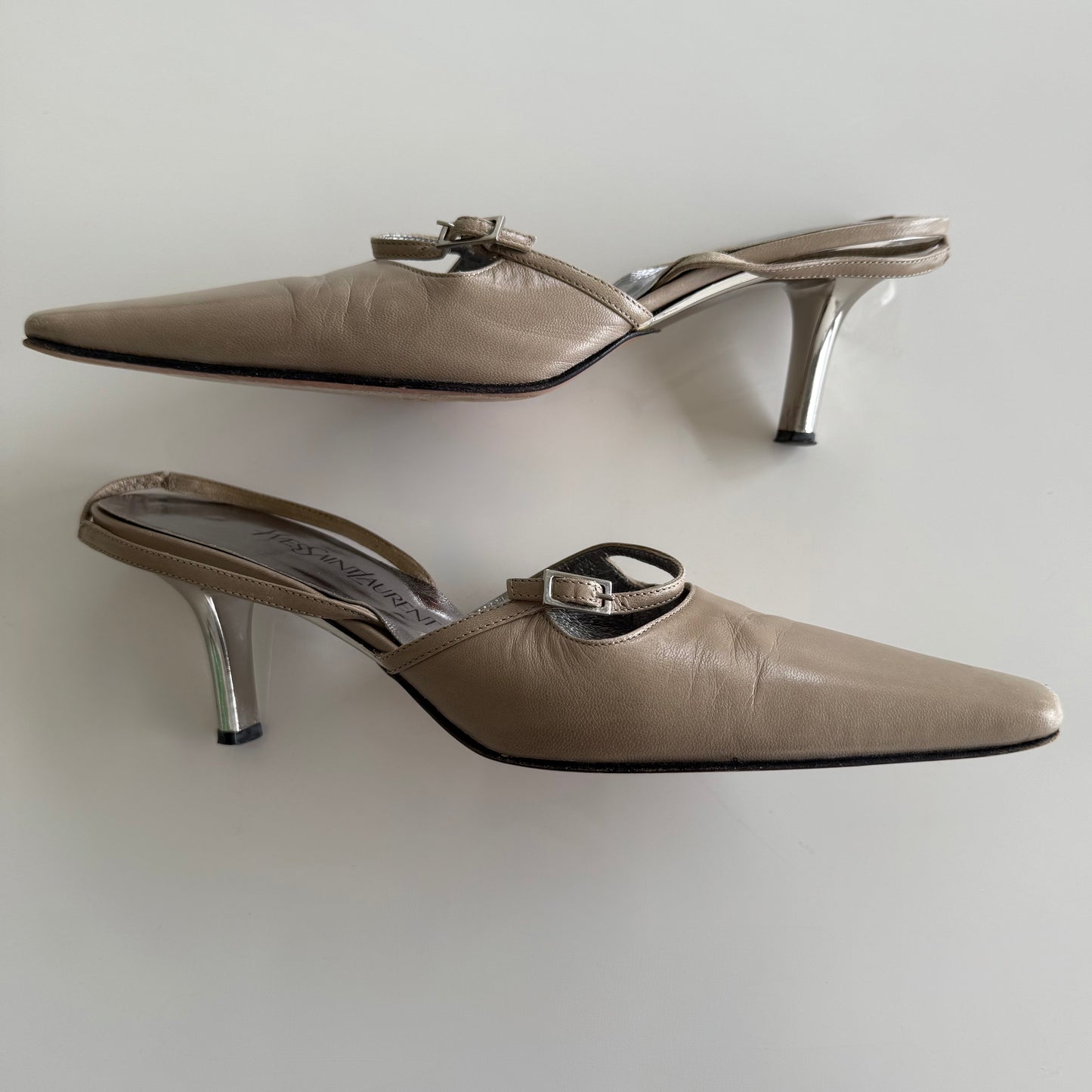 Vintage YSL Slingback Kitten Heels