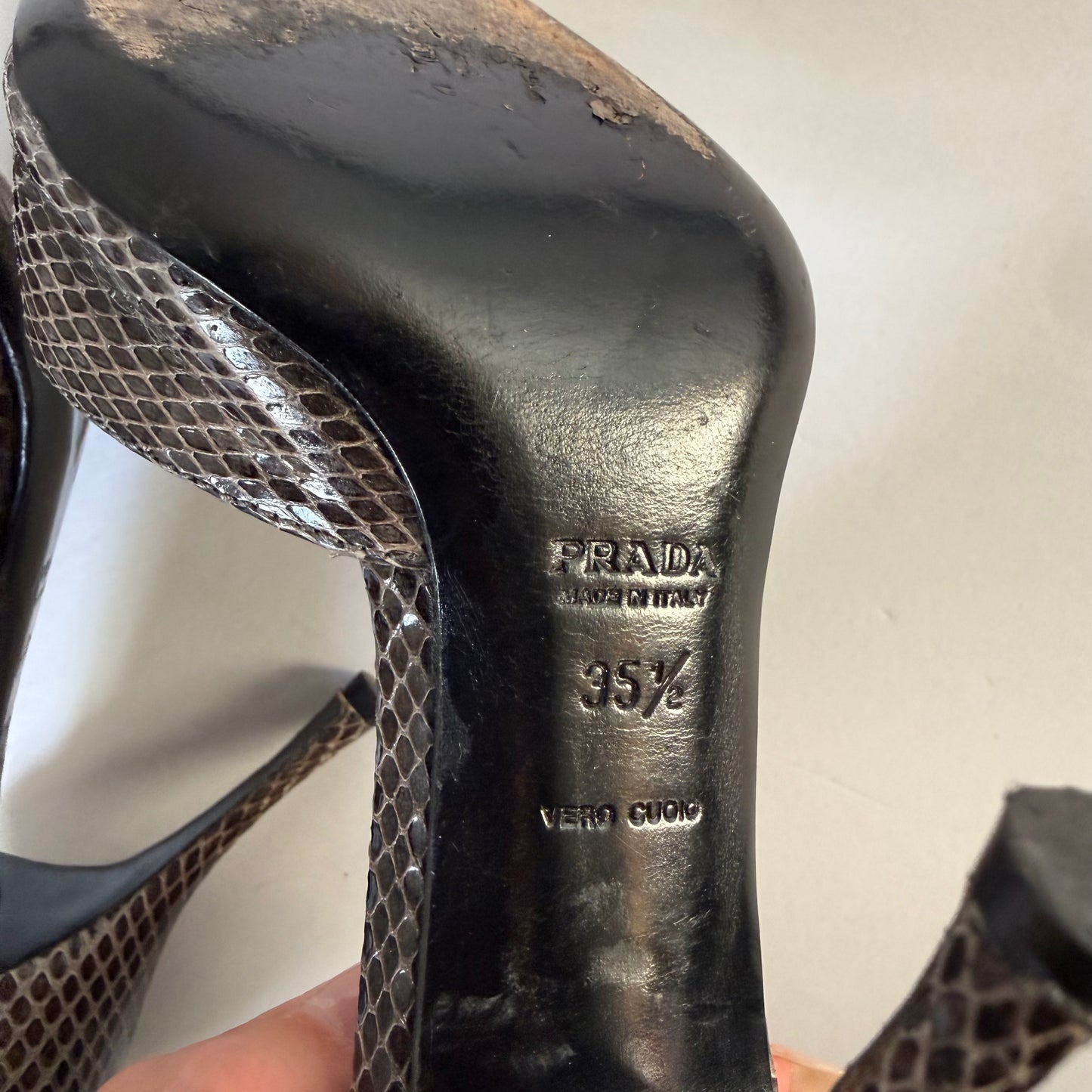 Vintage Prada Snakeskin Heels (35.5)