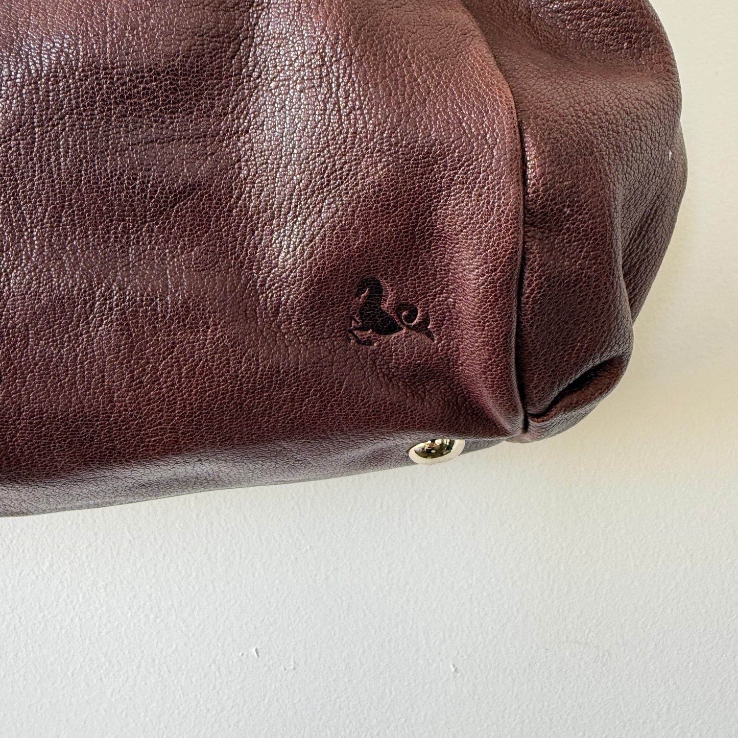 Vintage Leather Studded Shoulder Bag
