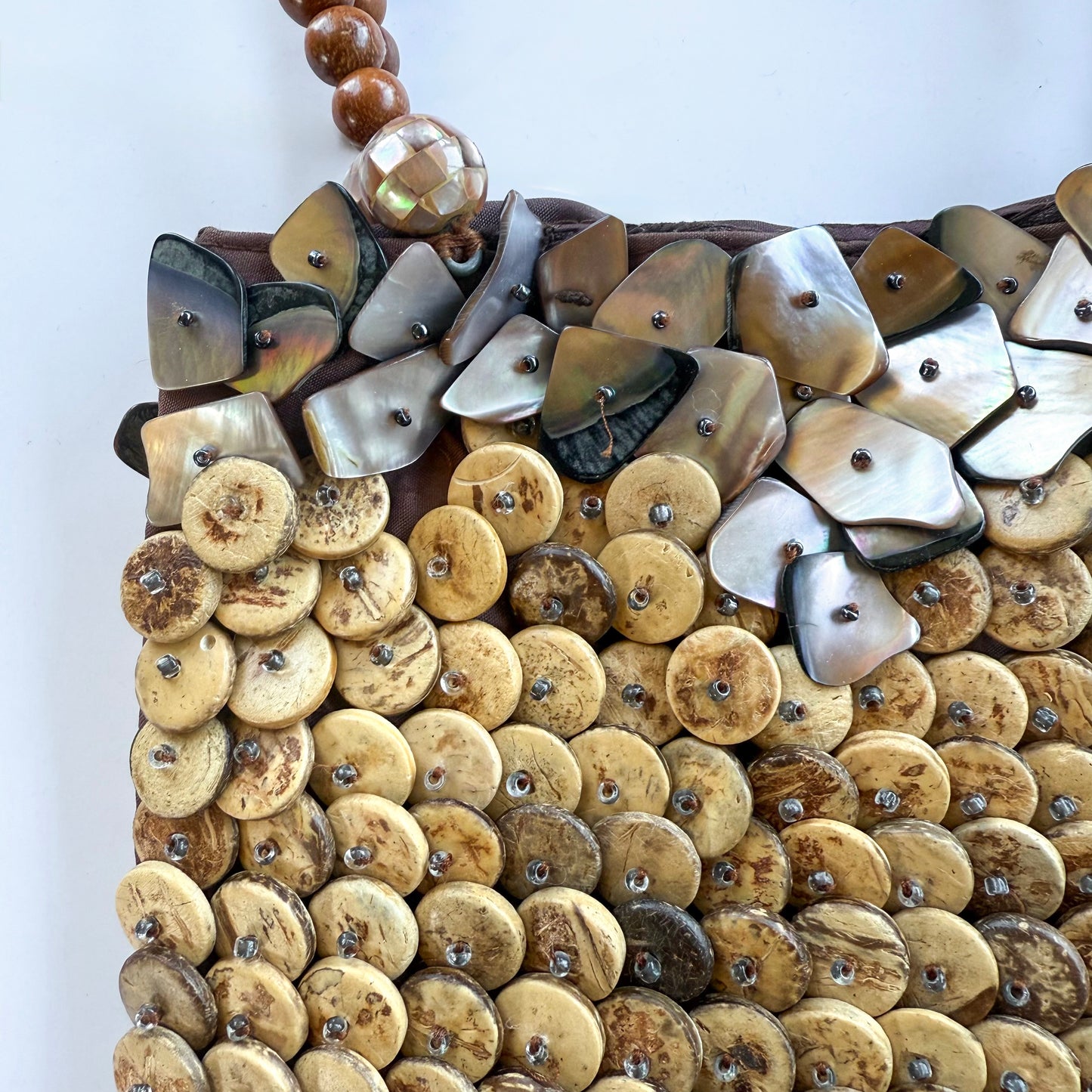 Vintage Beaded Mother Of Pearl Bag