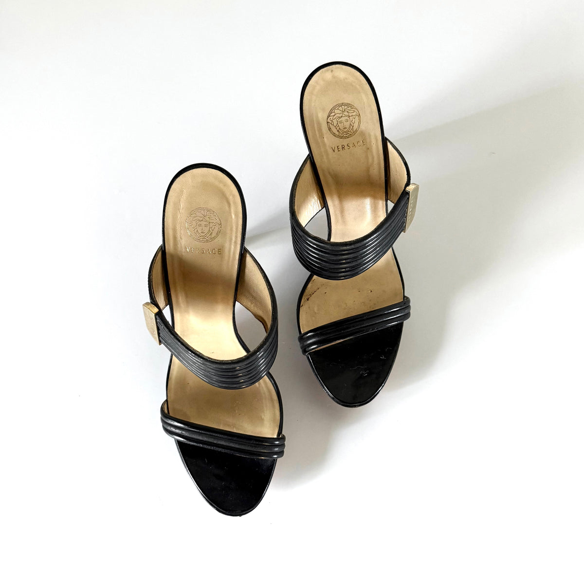 Vintage Versace Wedge Sandal Heels (36)