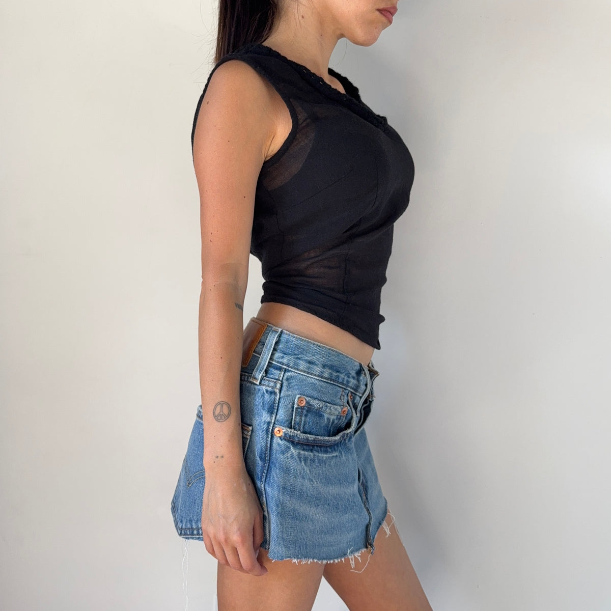 Anna Sui Sheer Linen Tank Top