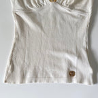 Vintage 2000s Roberto Cavalli White Knit V Neck Top