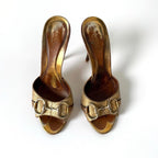 Vintage Gucci Gold Horsebit Mule Heels (7)