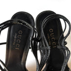Vintage Gucci Black Strappy Leather Heels (8.5)