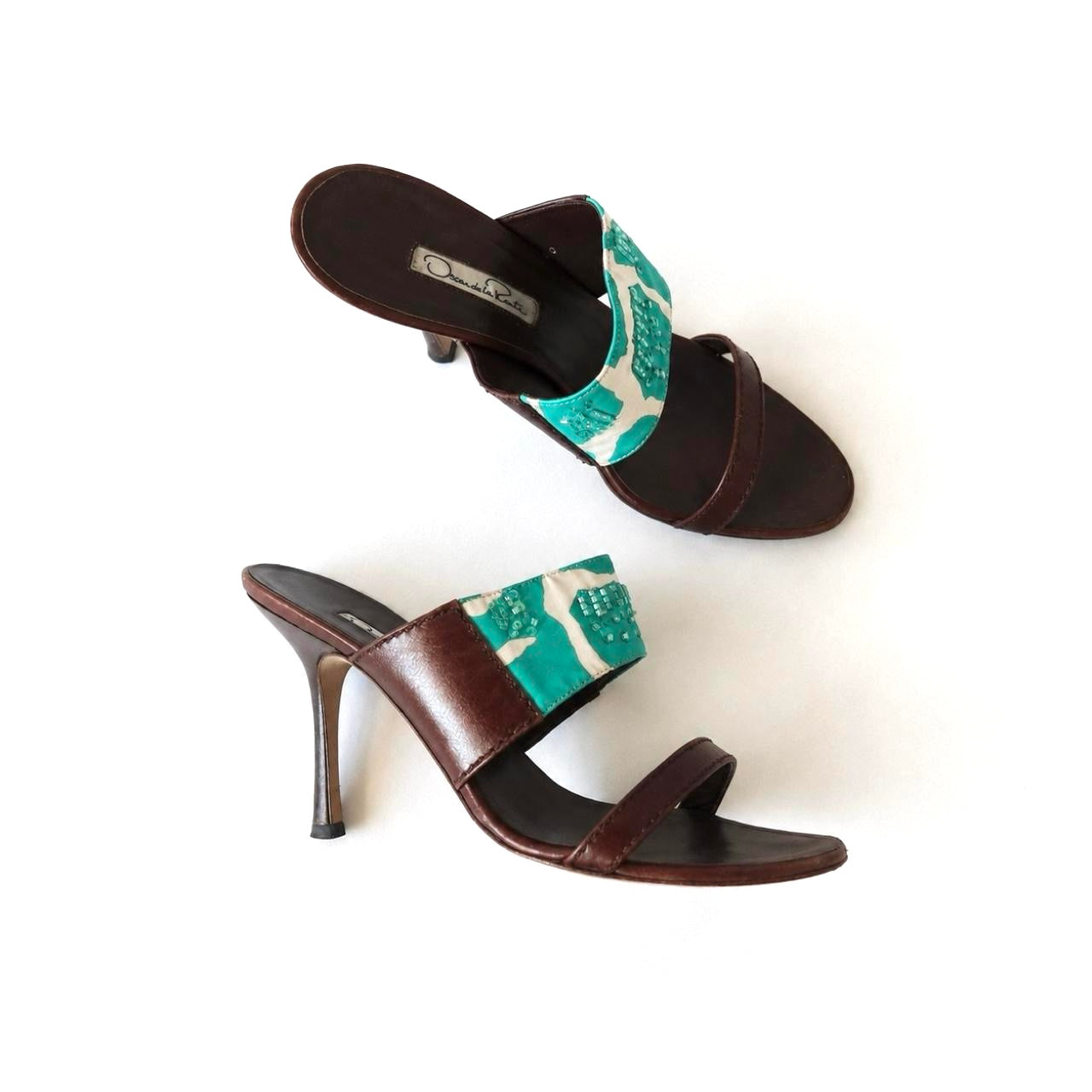 Oscar De La Renta Beaded Sandal Heels (40)