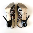 Jimmy Choo Leopard Print Pony Hair Slingback Heels