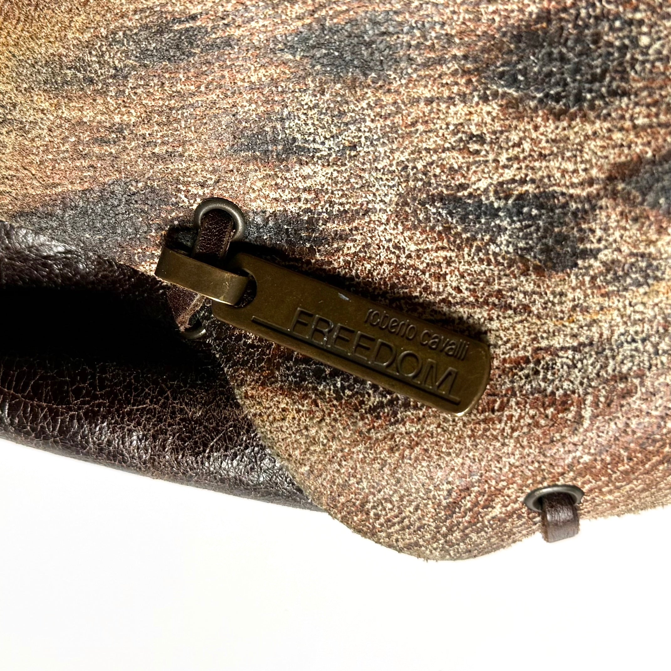 Vintage Roberto Cavalli Leopard Leather Shoulder Bag