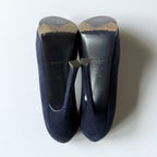 YSL Navy Suede Platform Stiletto Pumps (37.5)