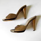 Vintage Jimmy Choo Gold Leather Sandal Heel (37)