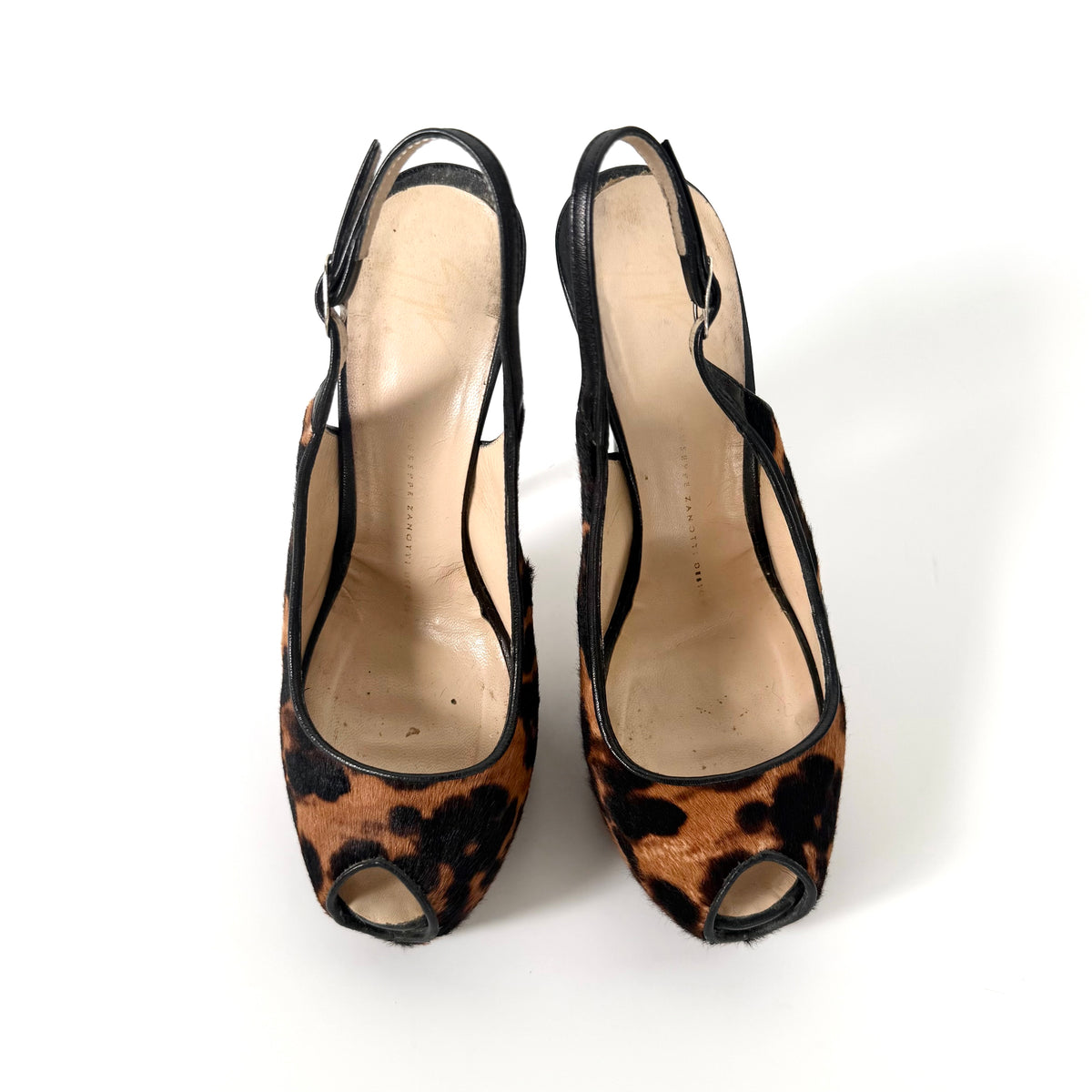 Giuseppe Zanotti Leopard Pony Hair Platform Heels (38)