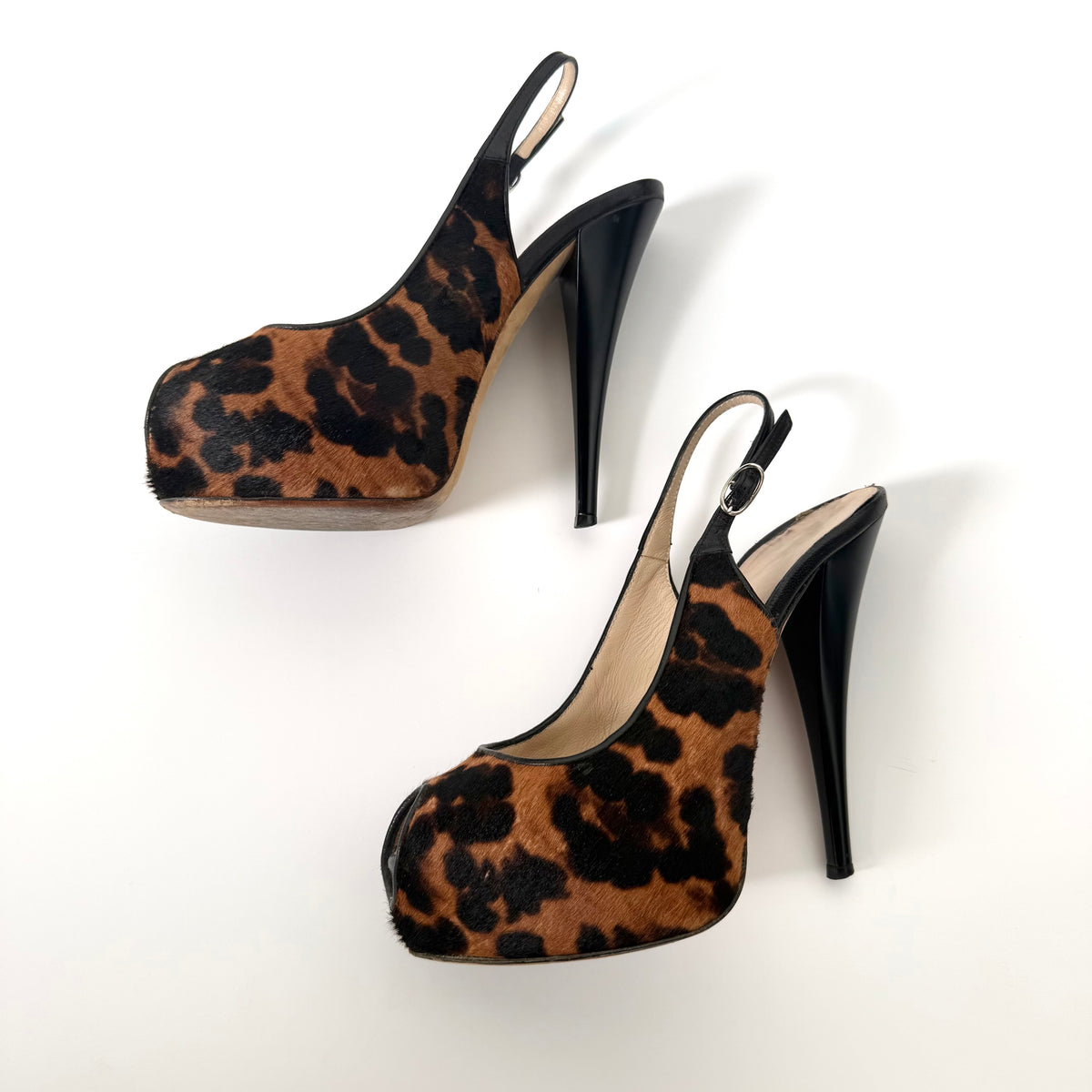 Giuseppe Zanotti Leopard Pony Hair Platform Heels (38)