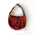 Vintage Tylie Malibu Red Suede Studded Hobo Bag