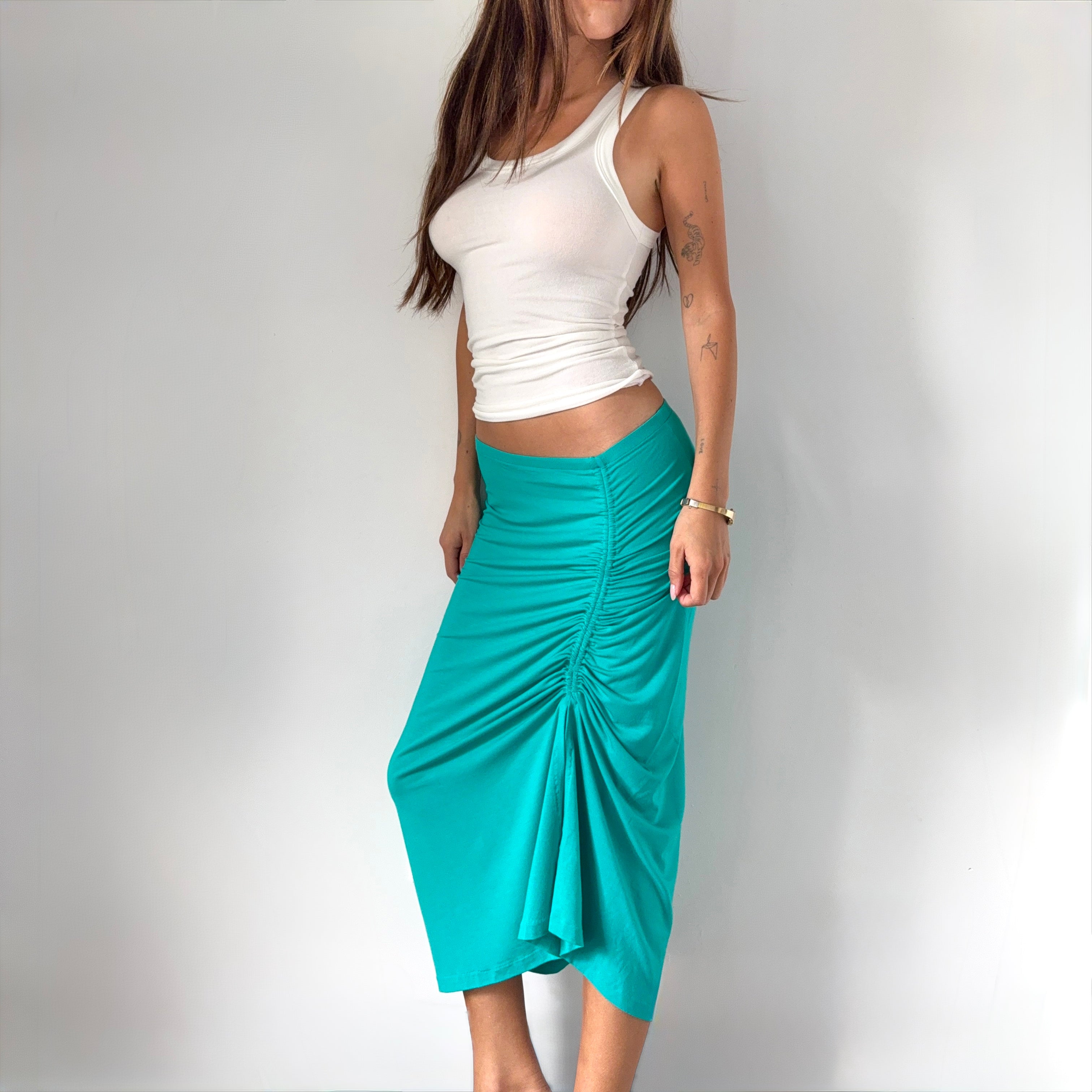 Vintage La Perla Ruched Midi Skirt