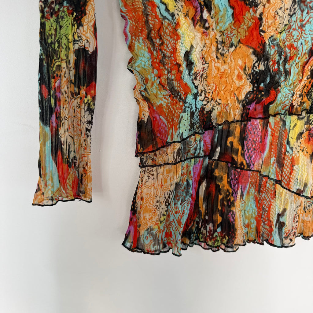 Alberto Makali Sheer Mesh Beaded Top