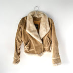 Vintage Suede Fur Trim Coat