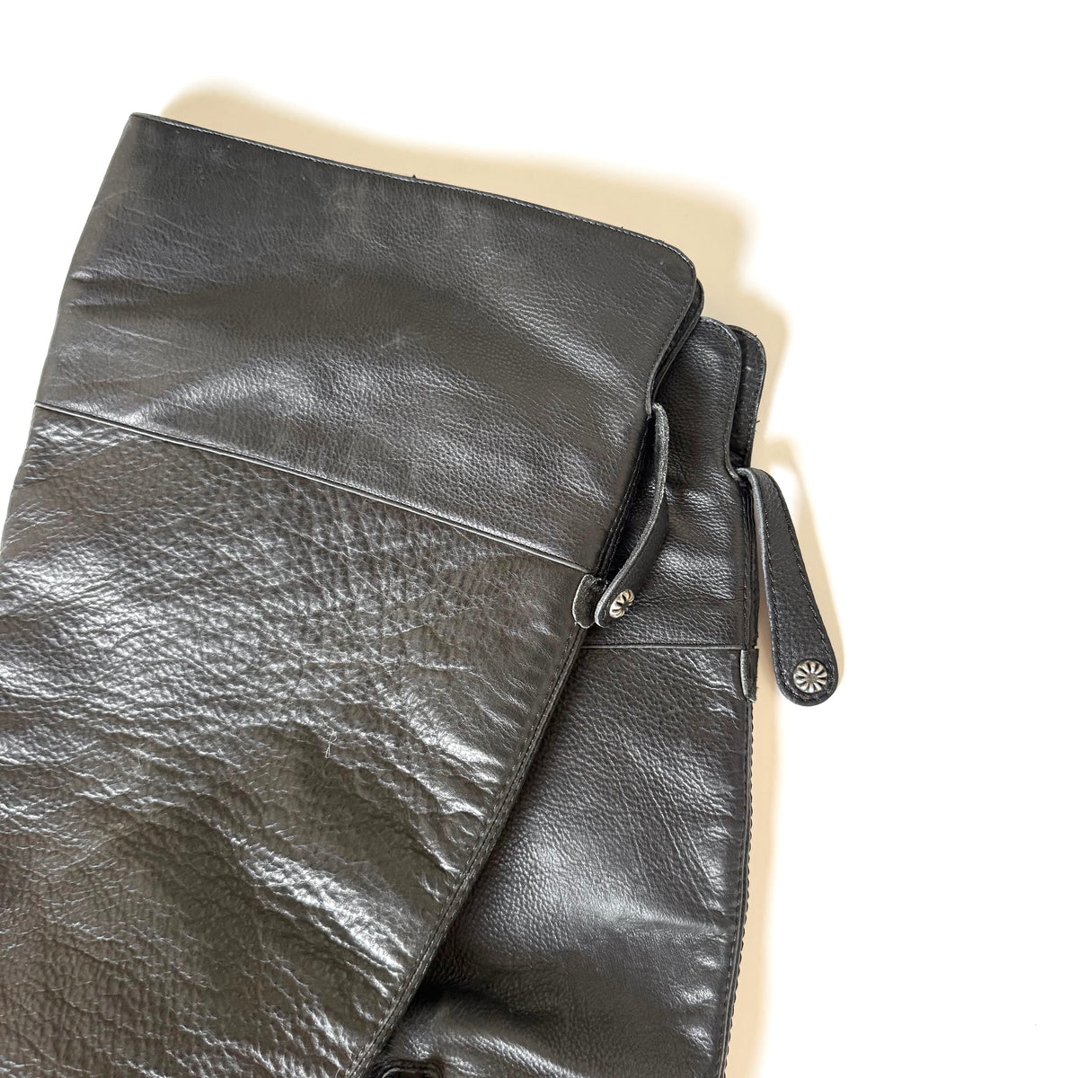 Vintage Jimmy Choo Black Leather Knee High Boots (37.5)