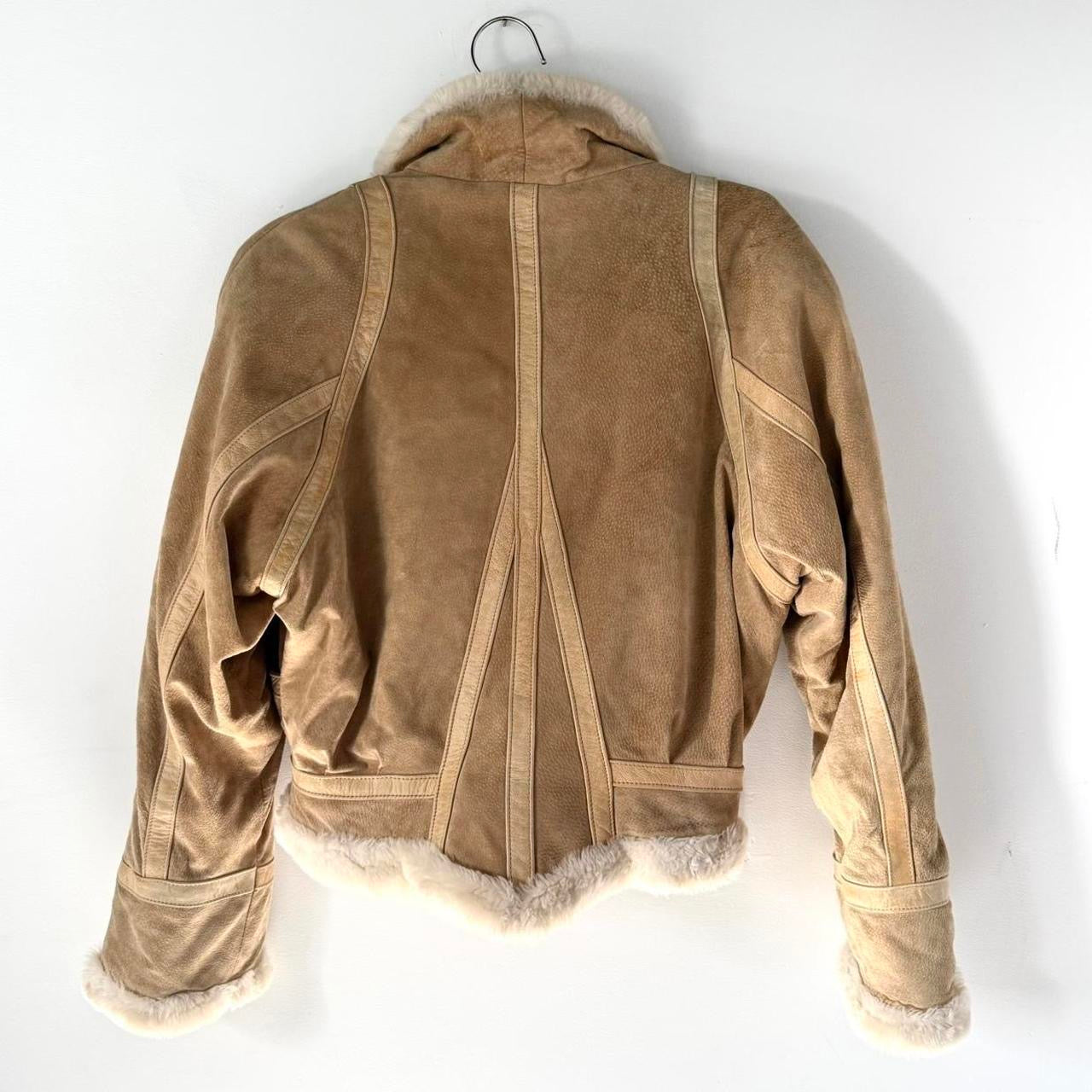 Vintage Suede Fur Trim Coat