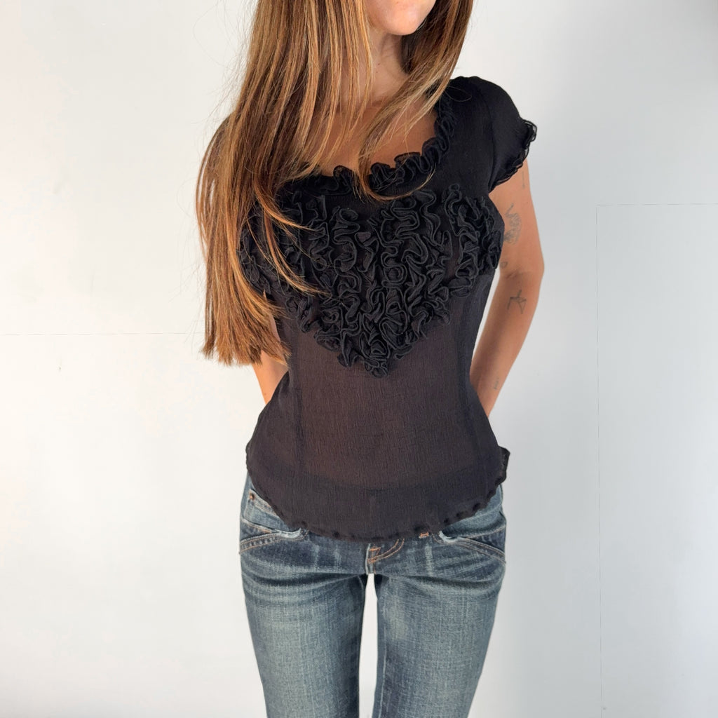Vintage Moschino Ruffled Heart Top