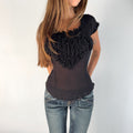 Vintage Moschino Ruffled Heart Top