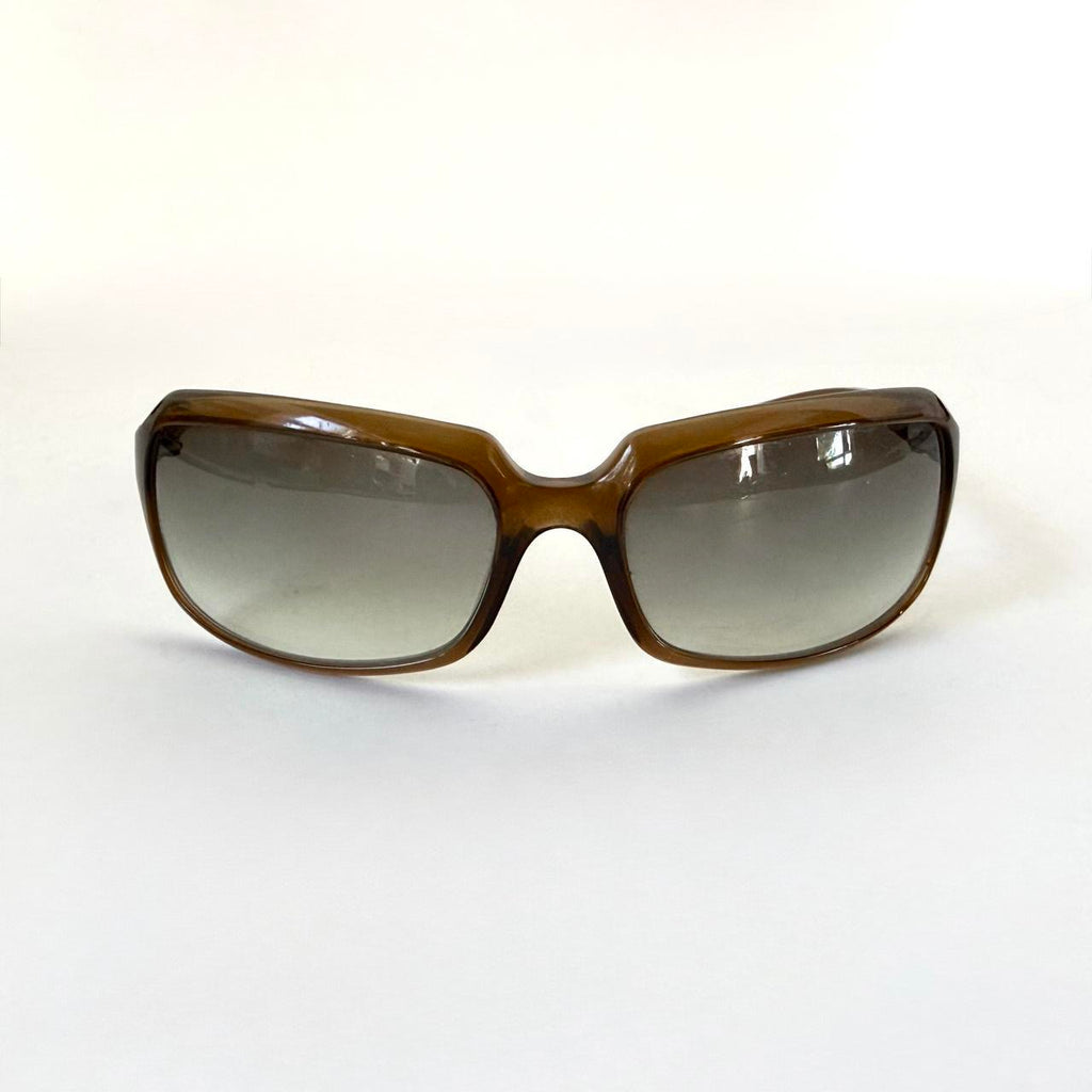 Vintage Dolce & Gabbana Brown Slim Rectangle Sunglasses