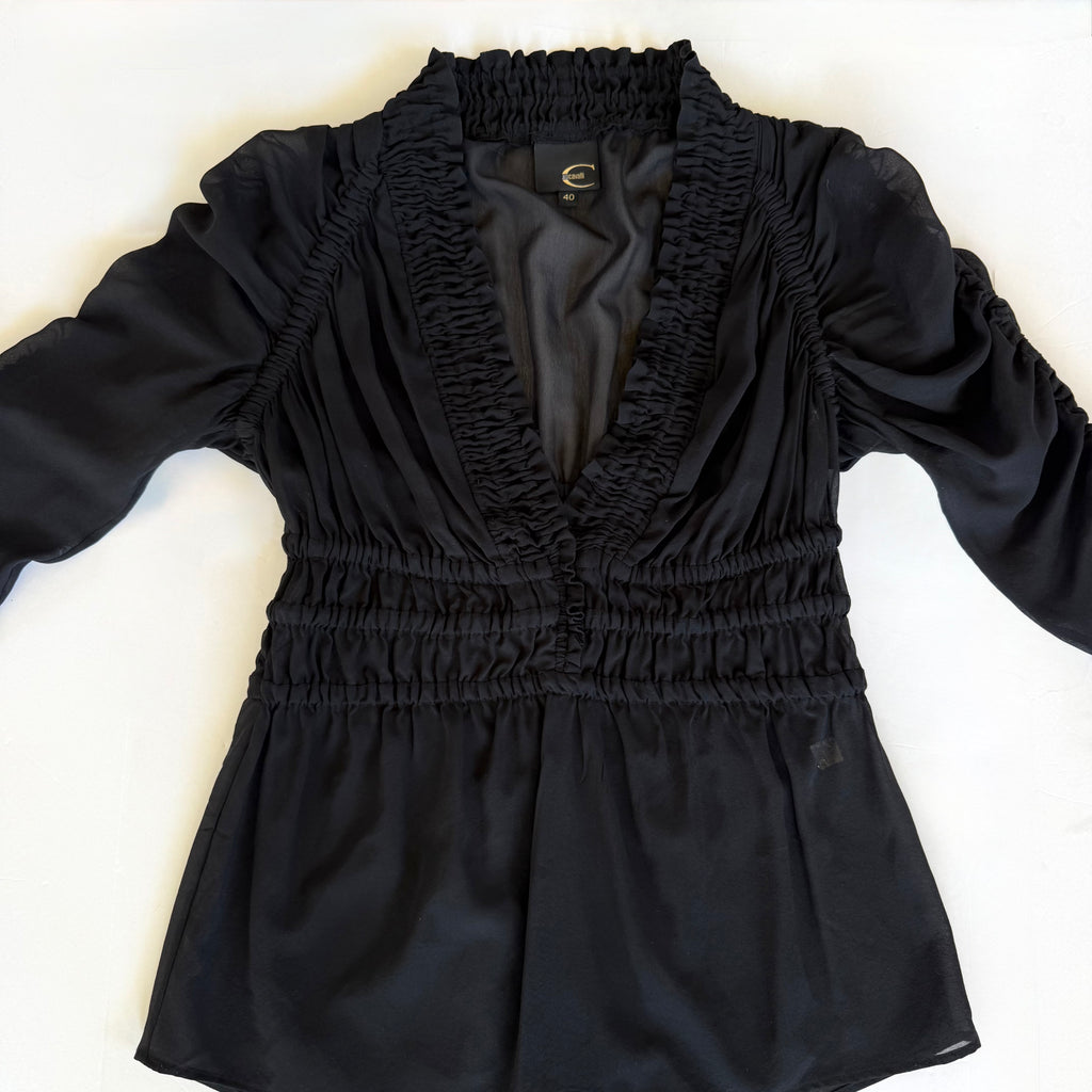 Vintage Cavalli Sheer Ruched Blouse