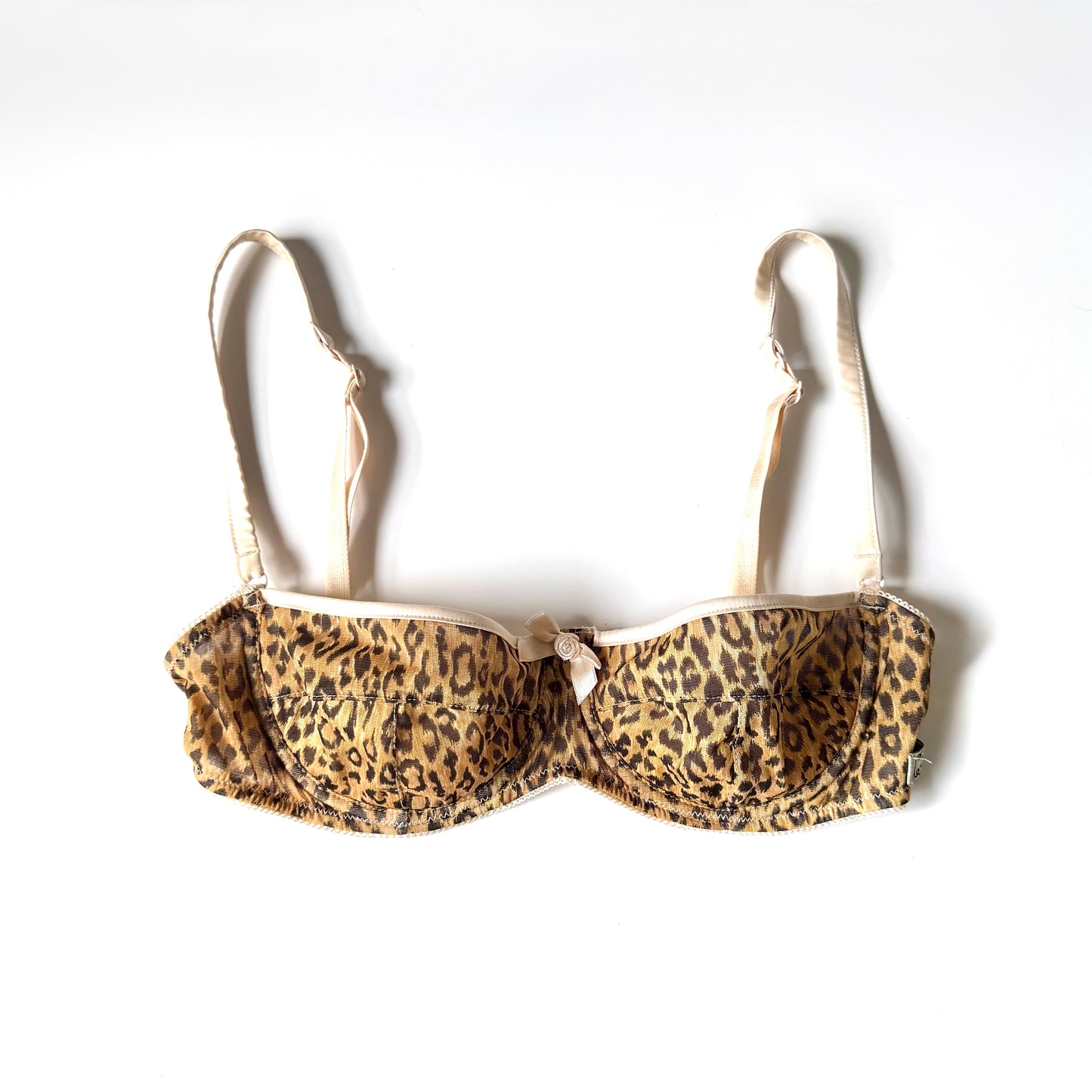 Vintage Dolce & Gabbana Leopard Print Balconette Bra (34B)