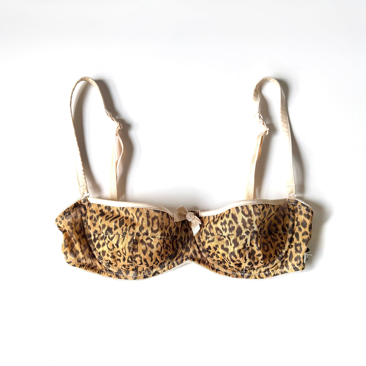 Vintage Dolce & Gabbana Leopard Print Balconette Bra (34B)