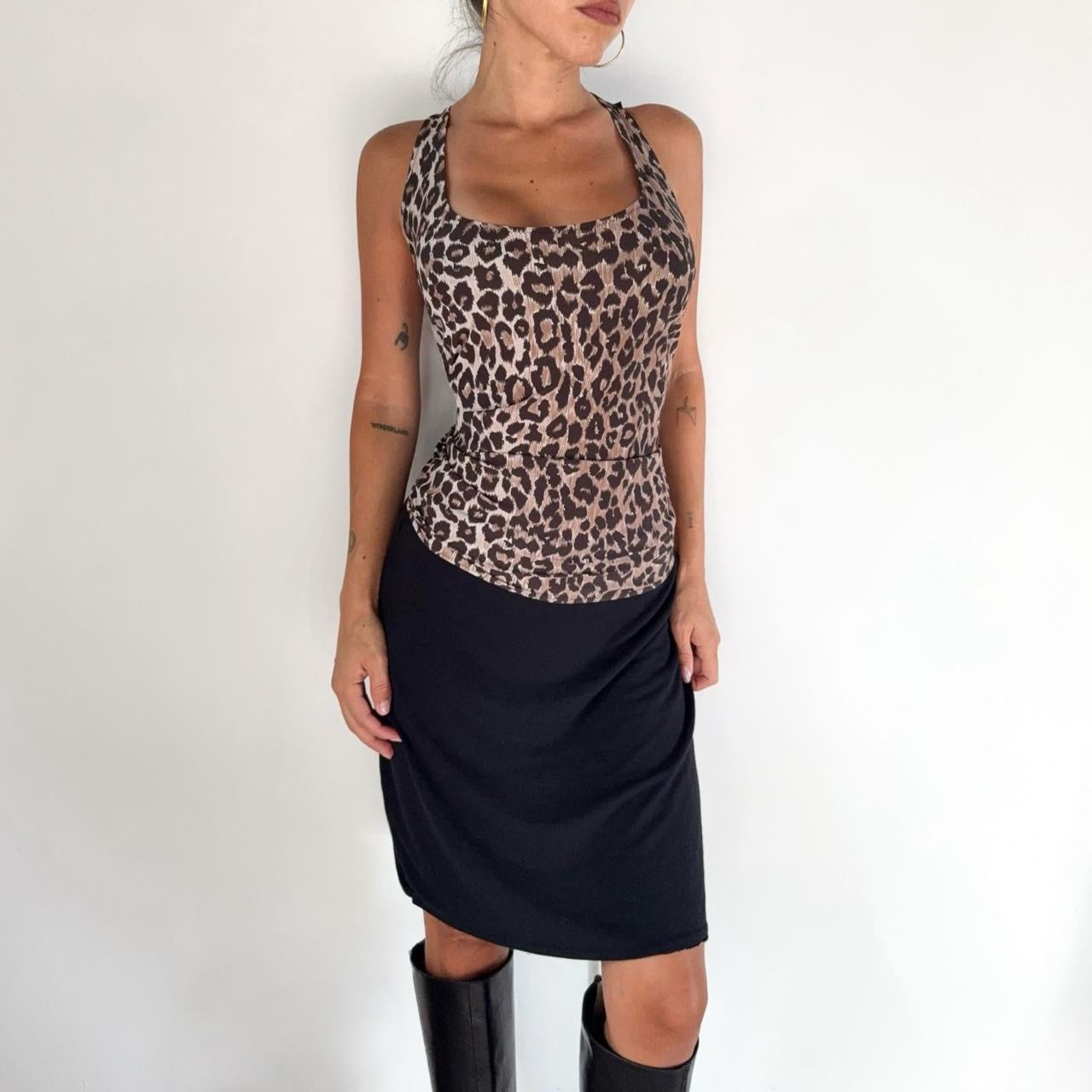 Dolce & Gabbana Y2K Leopard Print Stretch Tank Top