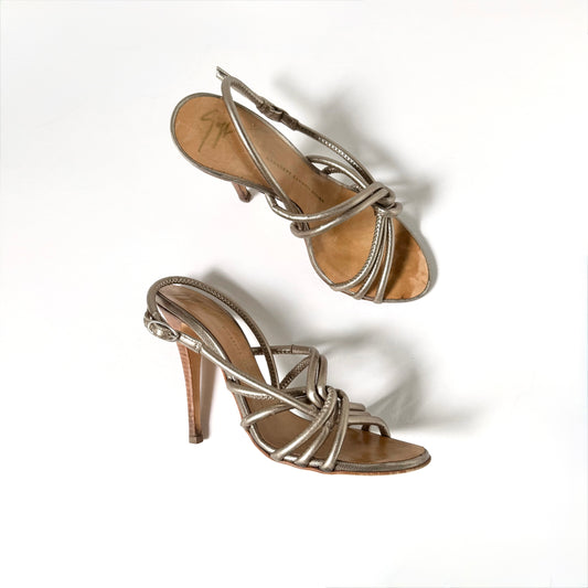 Vintage Giuseppe Zanotti Metallic Strappy Heels (36.5)