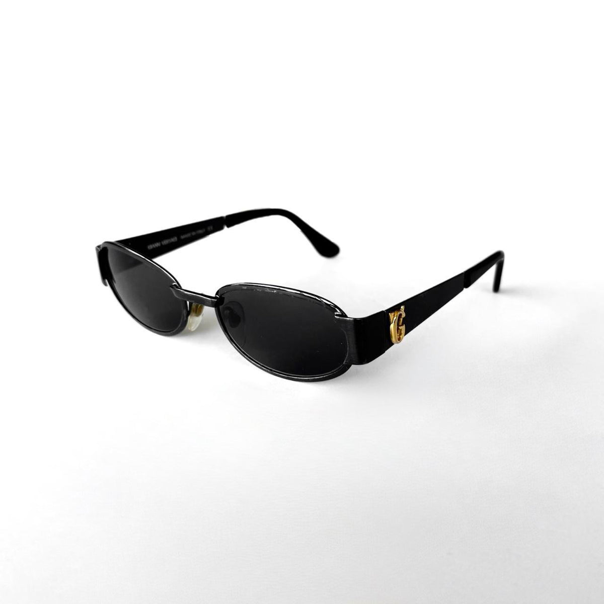 90’s Gianni Versace Black Oval Sunglasses