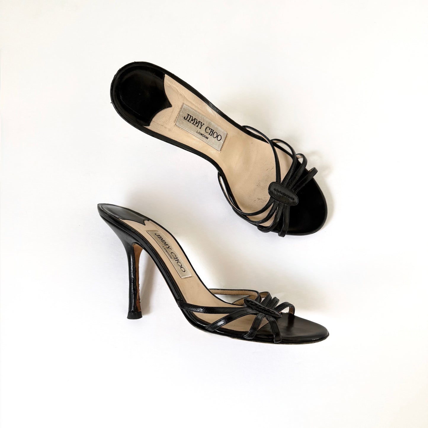 Vintage Jimmy Choo Black Sandal Heels (37.5)