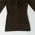 Vintage Gucci Brown Deep V Top