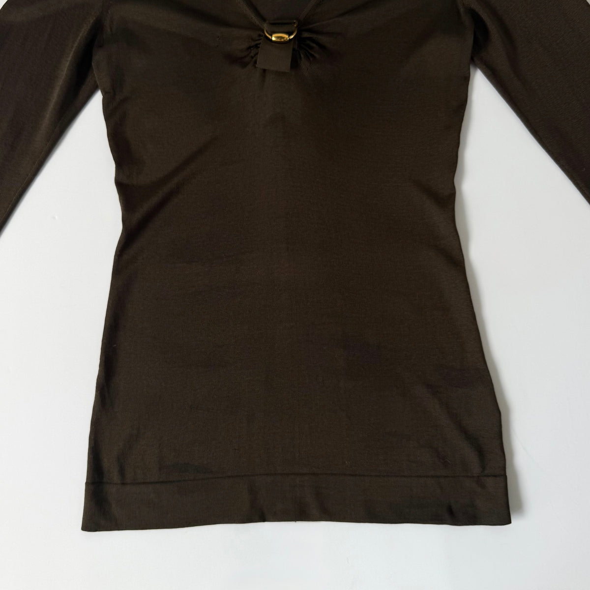 Vintage Gucci Brown Deep V Top