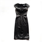 Vintage Blumarine Black Leather Bodycon Midi Dress