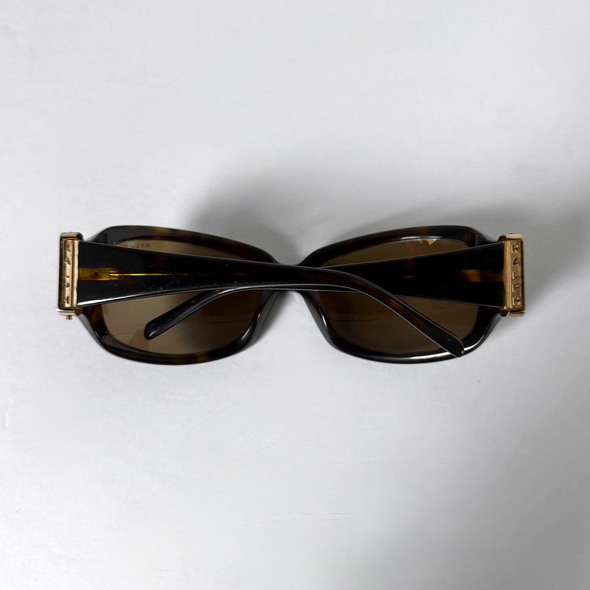Vintage Ralph Lauren Oversized Rectangle Sunglasses Brown Tortoiseshell