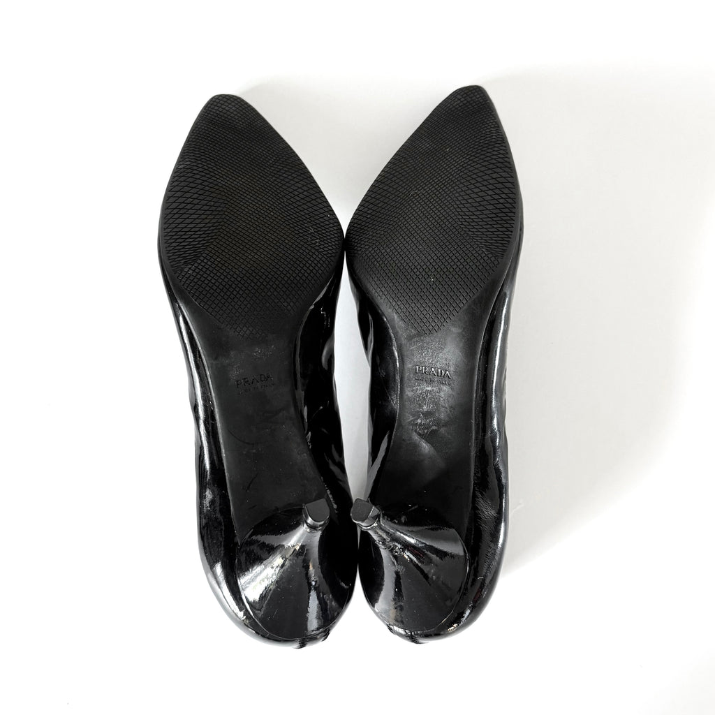 Prada Leather Kitten Heel Pumps (37.5)