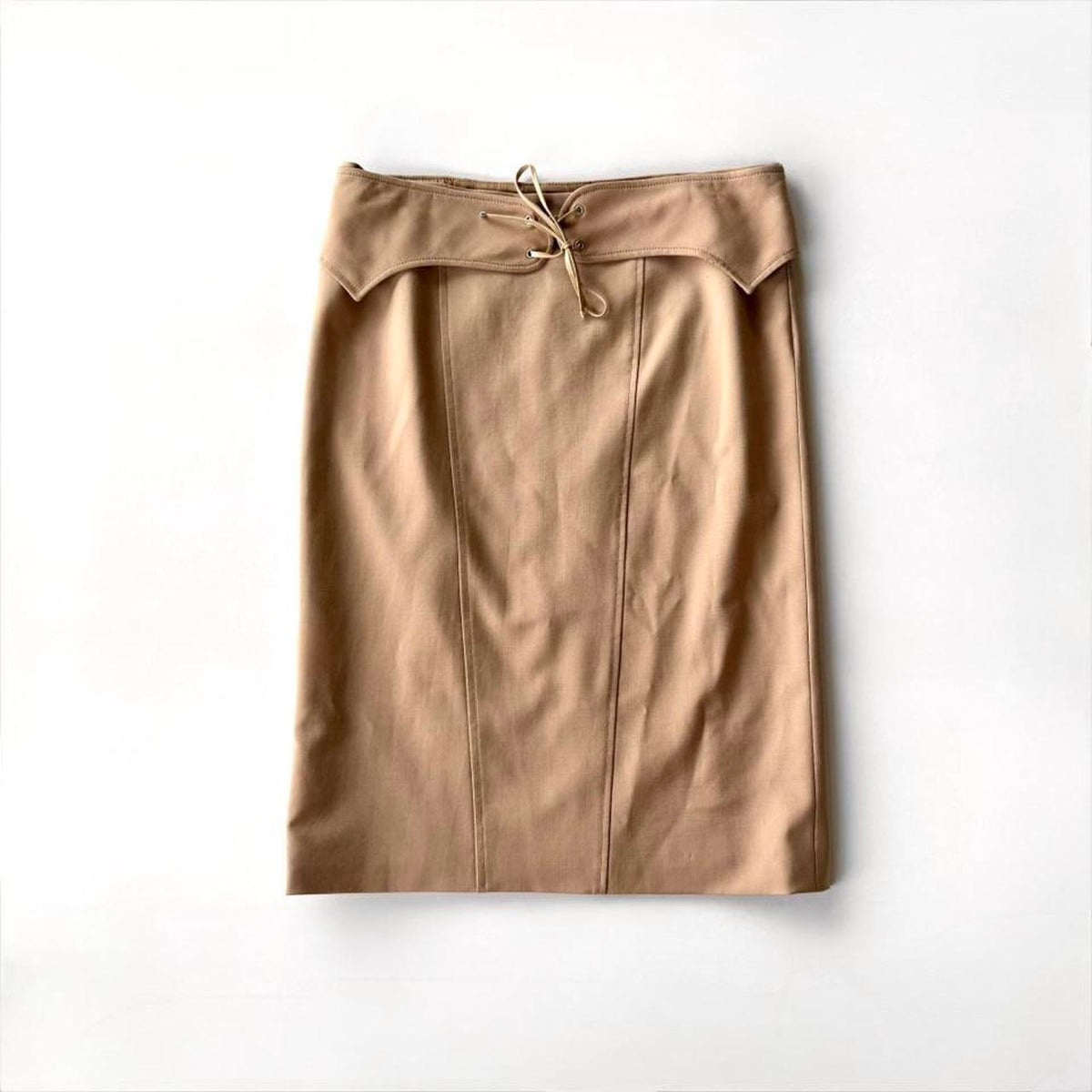Vintage Versace Corset Lace up Pencil Midi Skirt