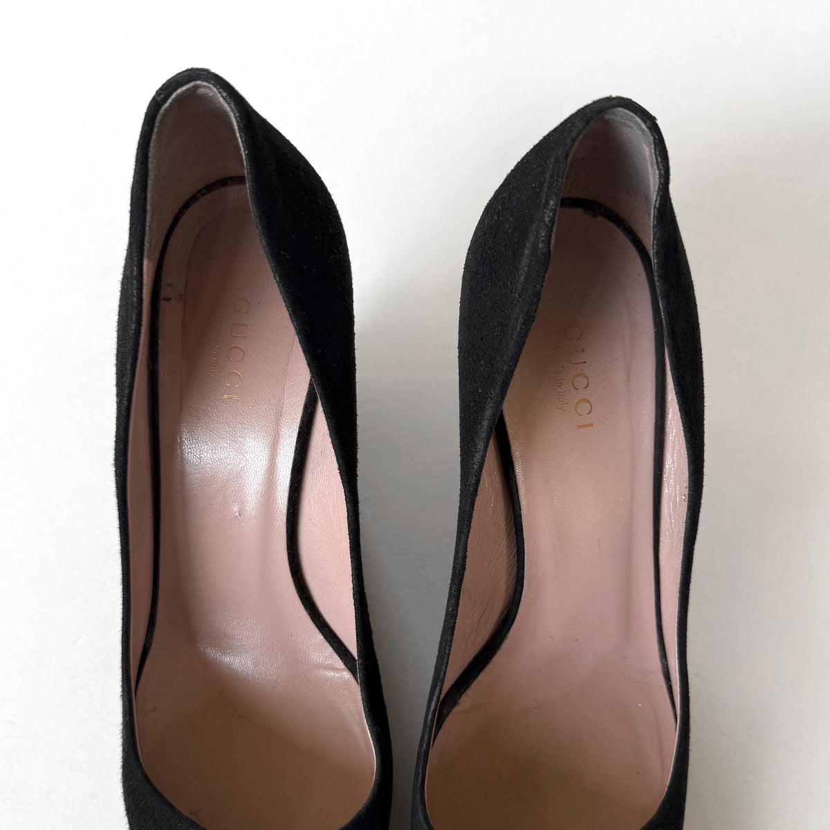 Vintage Gucci Black Suede Ballet Wedge (38)