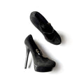 Vintage Fendi Black Suede Mary Jane Platforn Heels (39)