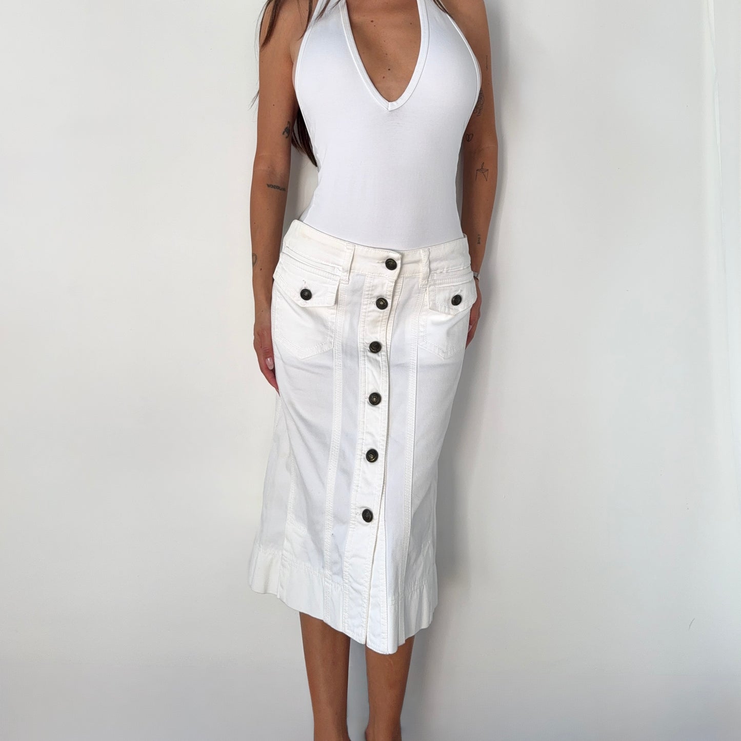 Vintage Cavalli Denim Midi Skirt