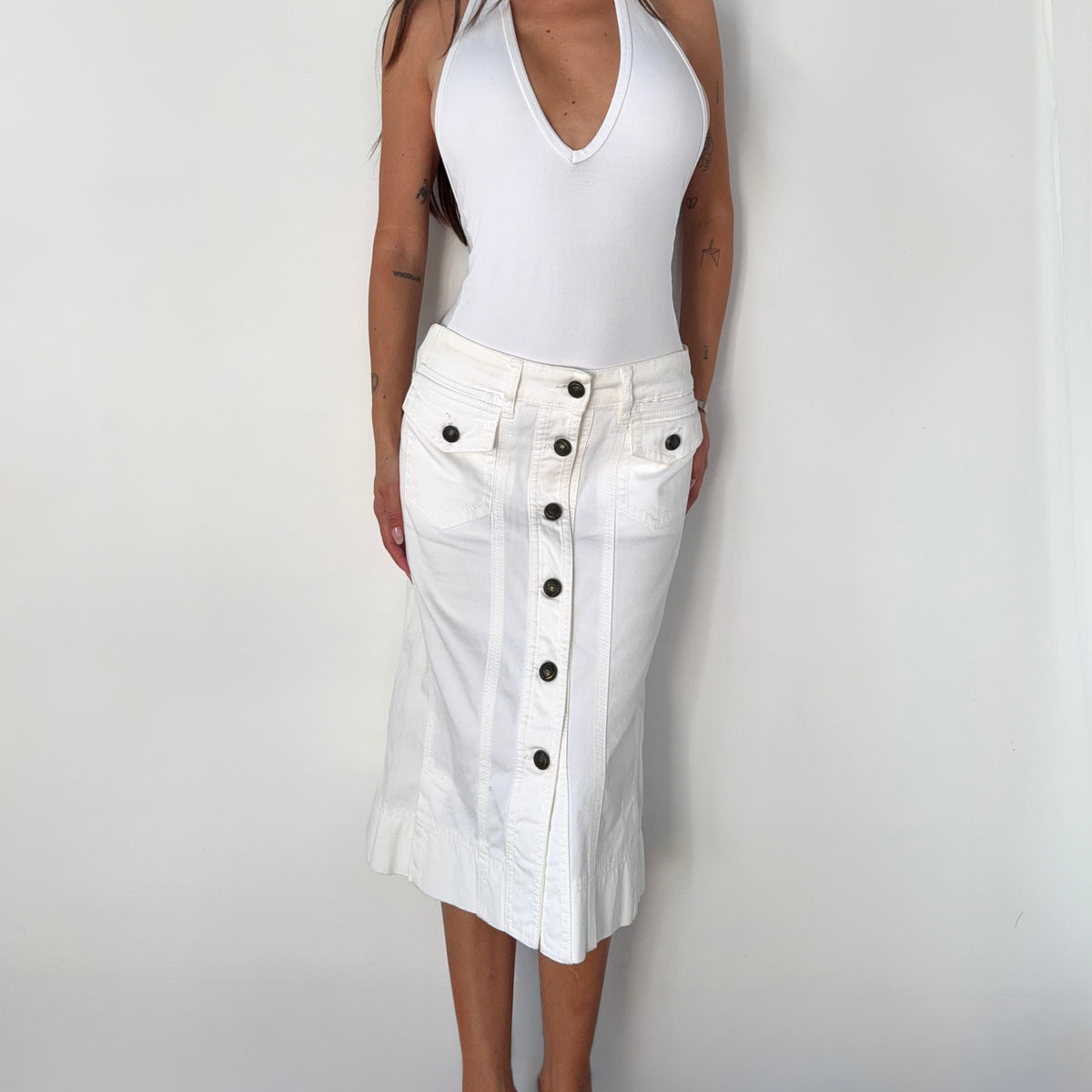 Vintage Cavalli Denim Midi Skirt