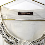 Vintage Roberto Cavalli Embellished Linen Tunic Top