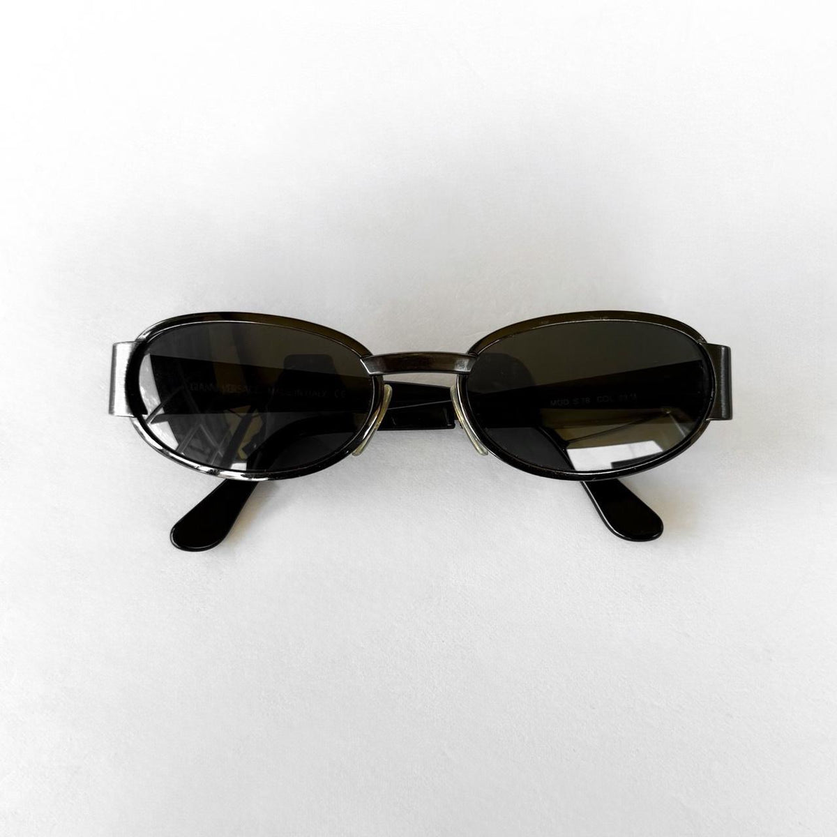 90’s Gianni Versace Black Oval Sunglasses