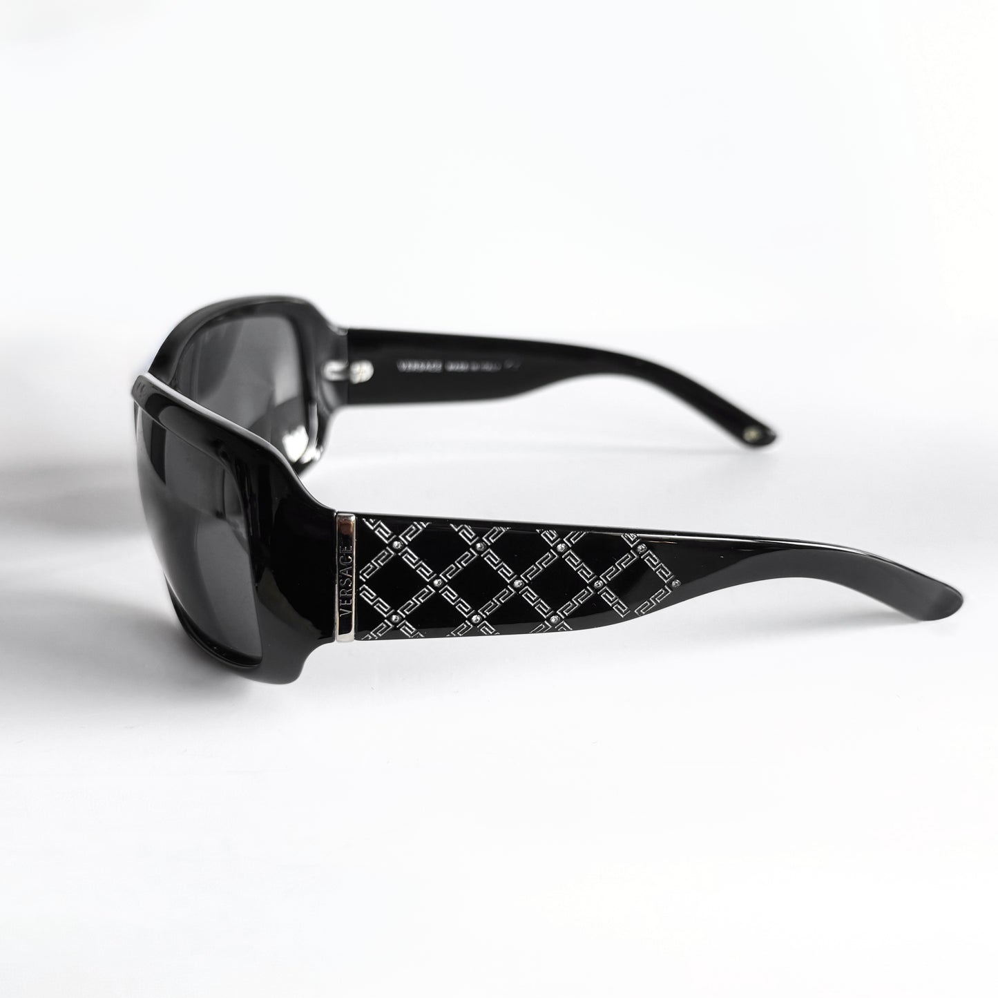 Vintage Versace Black Oversized Shield Sunglasses